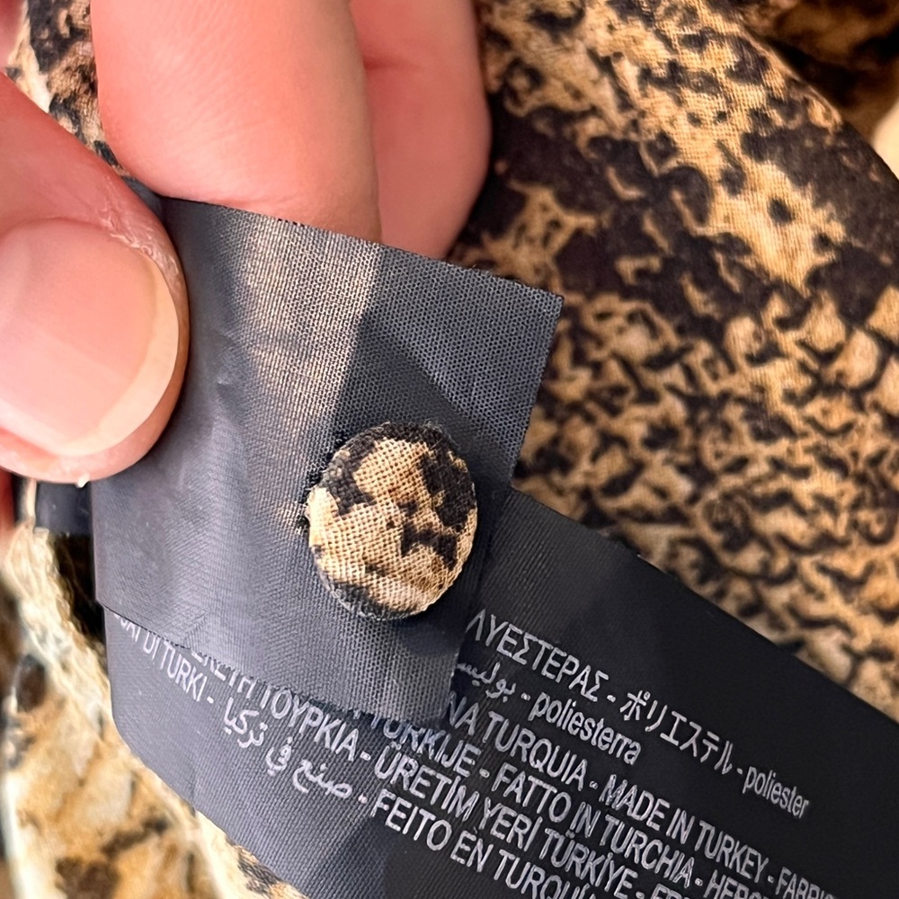 Zara The Veronica Blouse Python Snake Print Puff … - image 13